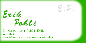 erik pohli business card